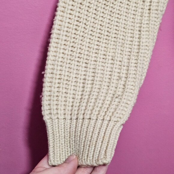 Vintage Kerrybrooke Sears Zephyr Wool Beige Cable Knit Cardigan Sweater Button - Picture 12 of 16